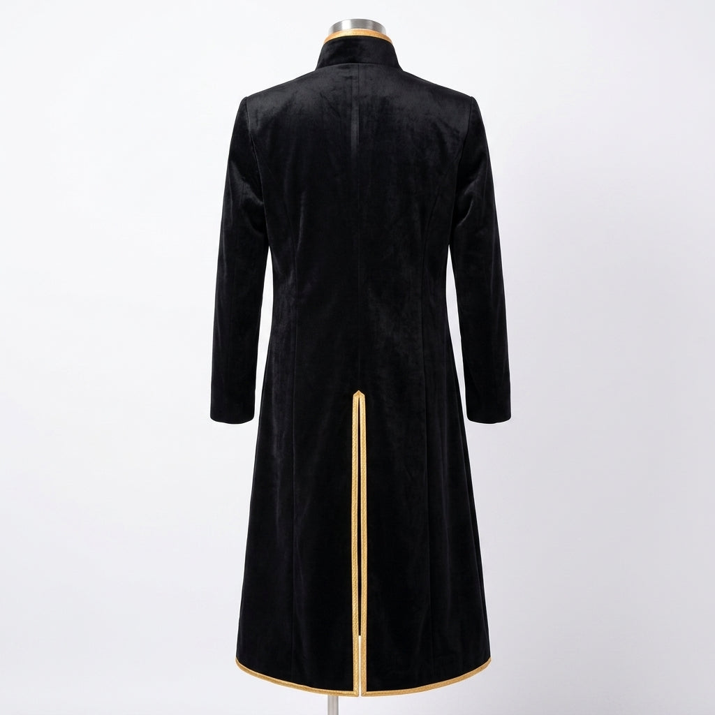 Mens Black Velvet Vintage Tailcoat