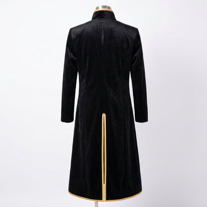 Mens Black Velvet Vintage Tailcoat