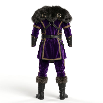 Elven Warrior Armor Costume - Purple Velvet Fantasy Cosplay Set