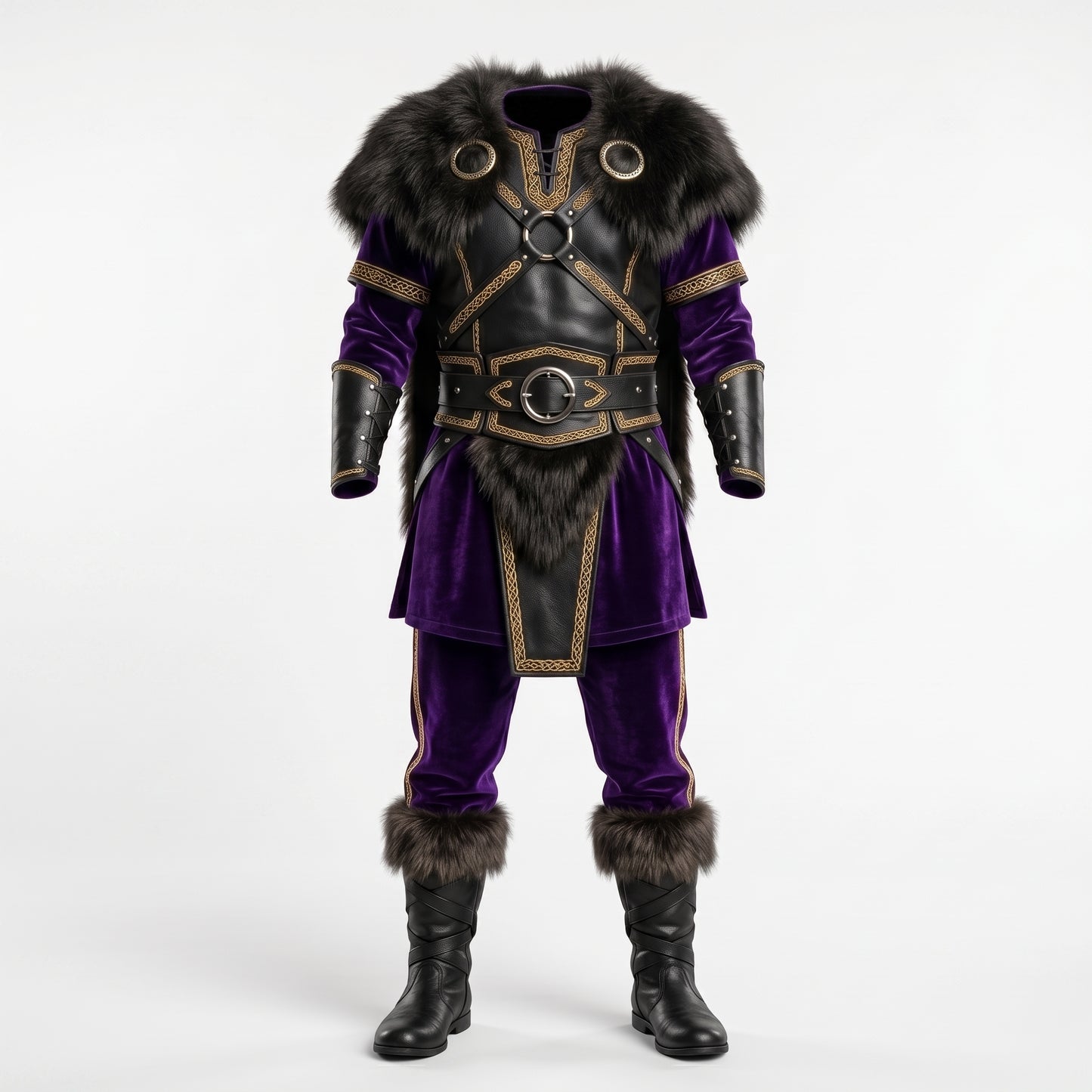 Elven Warrior Armor Costume - Purple Velvet Fantasy Cosplay Set
