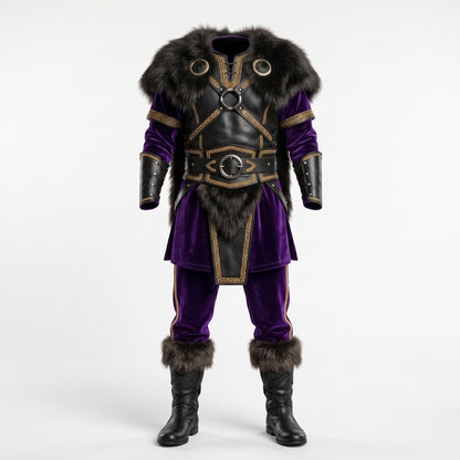 Elven Warrior Armor Costume - Purple Velvet Fantasy Cosplay Set