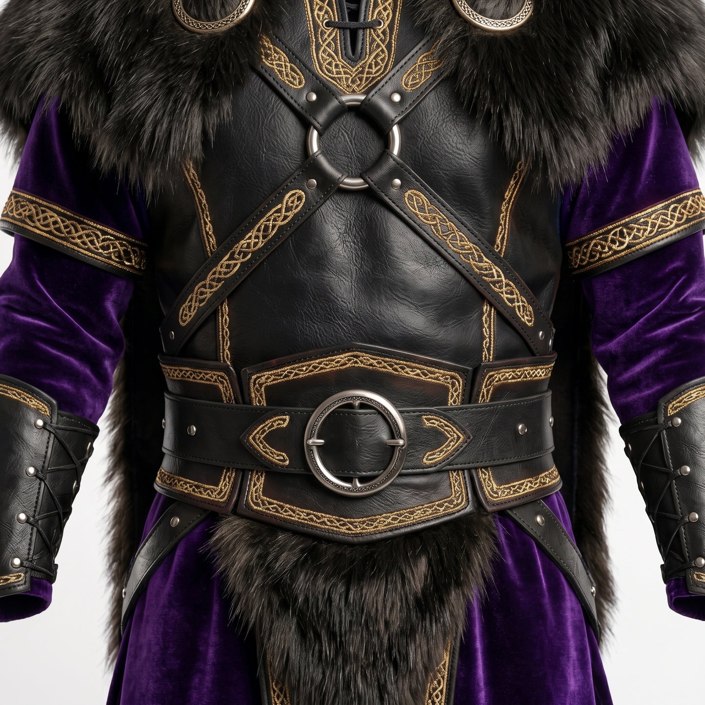Elven Warrior Armor Costume - Purple Velvet Fantasy Cosplay Set