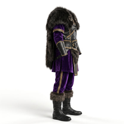 Elven Warrior Armor Costume - Purple Velvet Fantasy Cosplay Set
