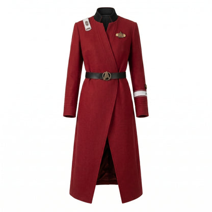 Red Sci-Fi Officer Coat - Star trek Uniform Costume with Emblem Belt