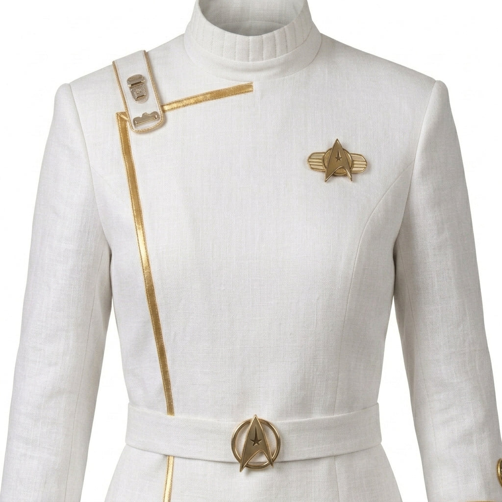 White Gold Sci-Fi Officer Jacket