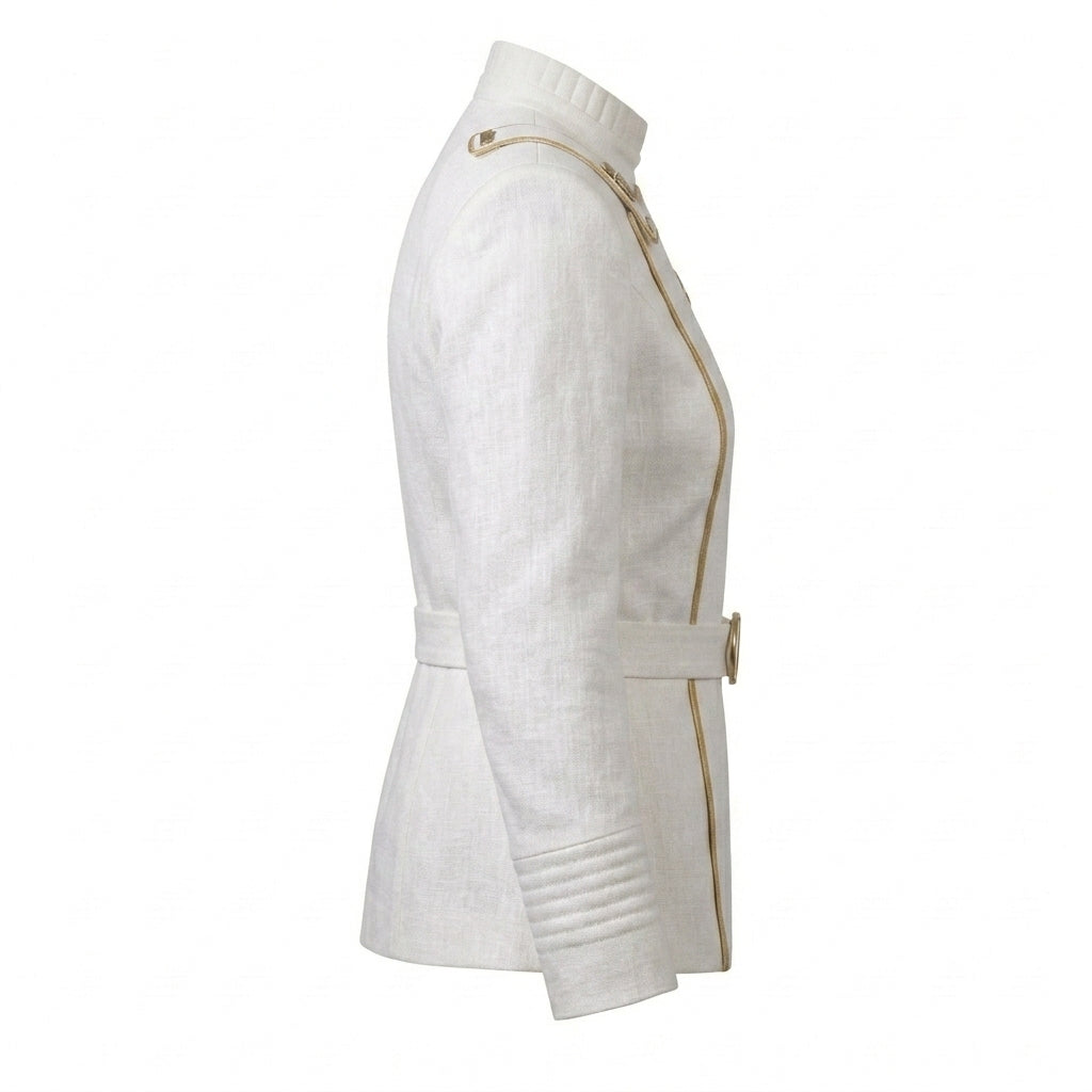 White Gold Sci-Fi Officer Jacket