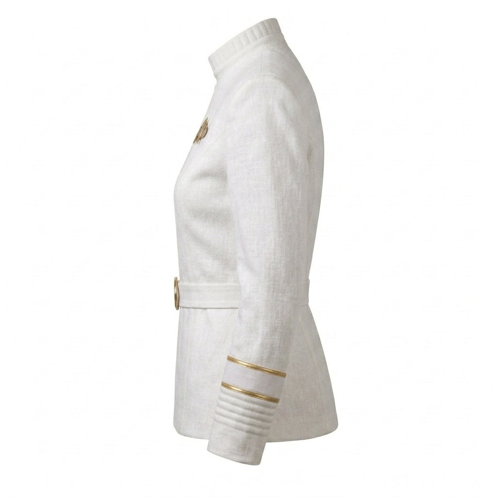 White Gold Sci-Fi Officer Jacket